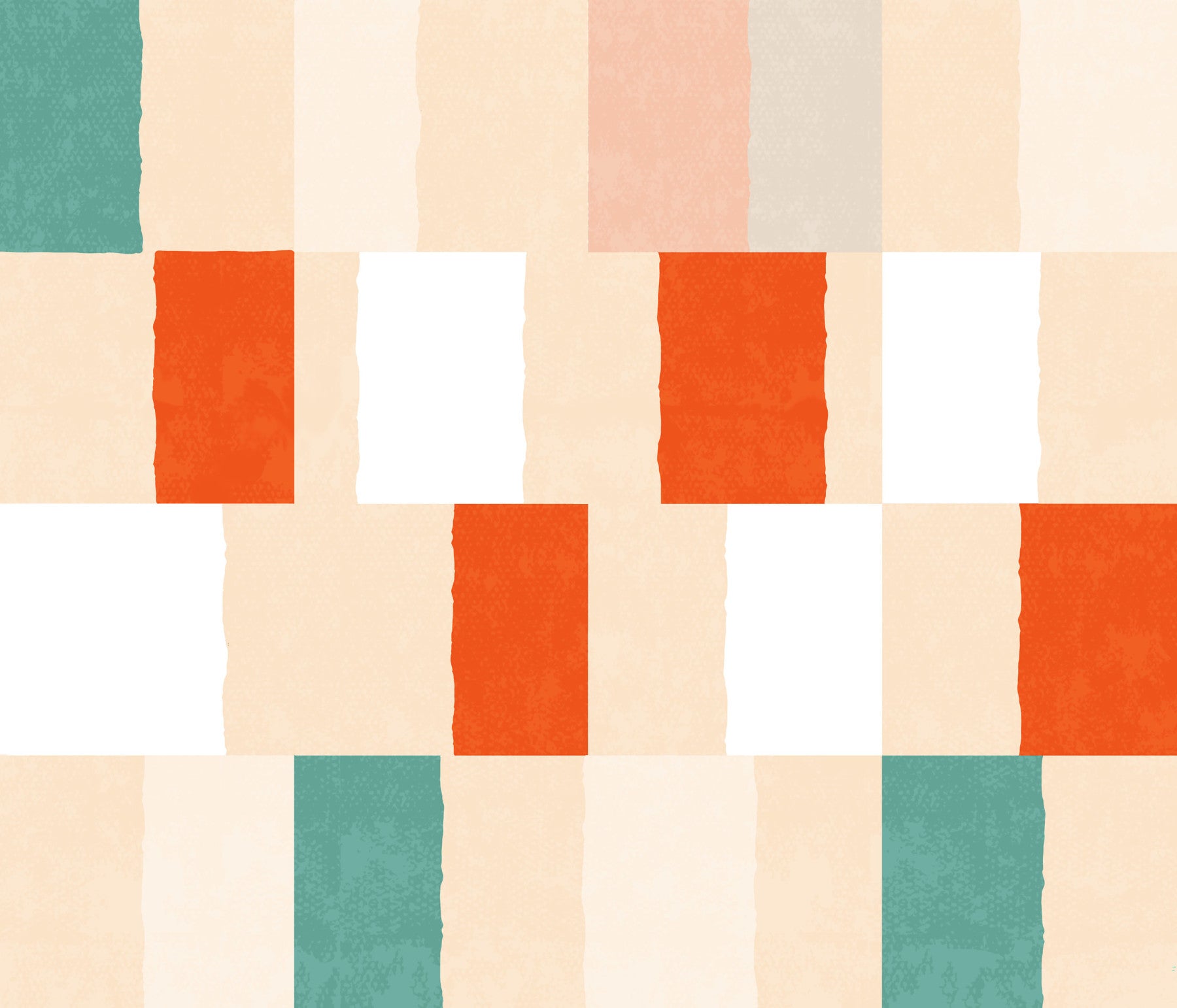 Sunwashed Modern Geometric Terracotta Sage Wallpaper⁠