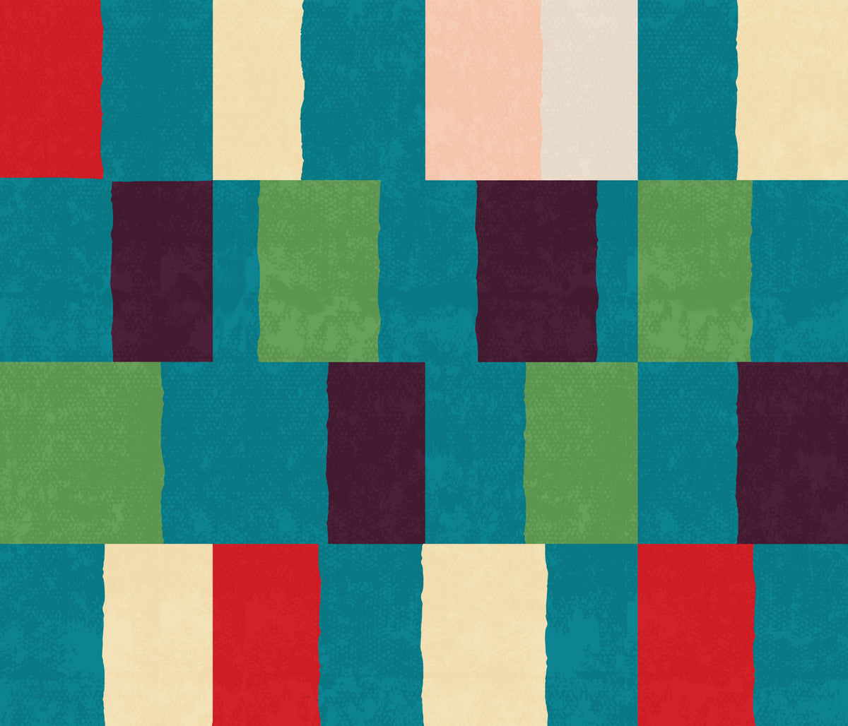 Sunwashed Modern Geometric Jewel Tone Wallpaper⁠ in your room — zoomed