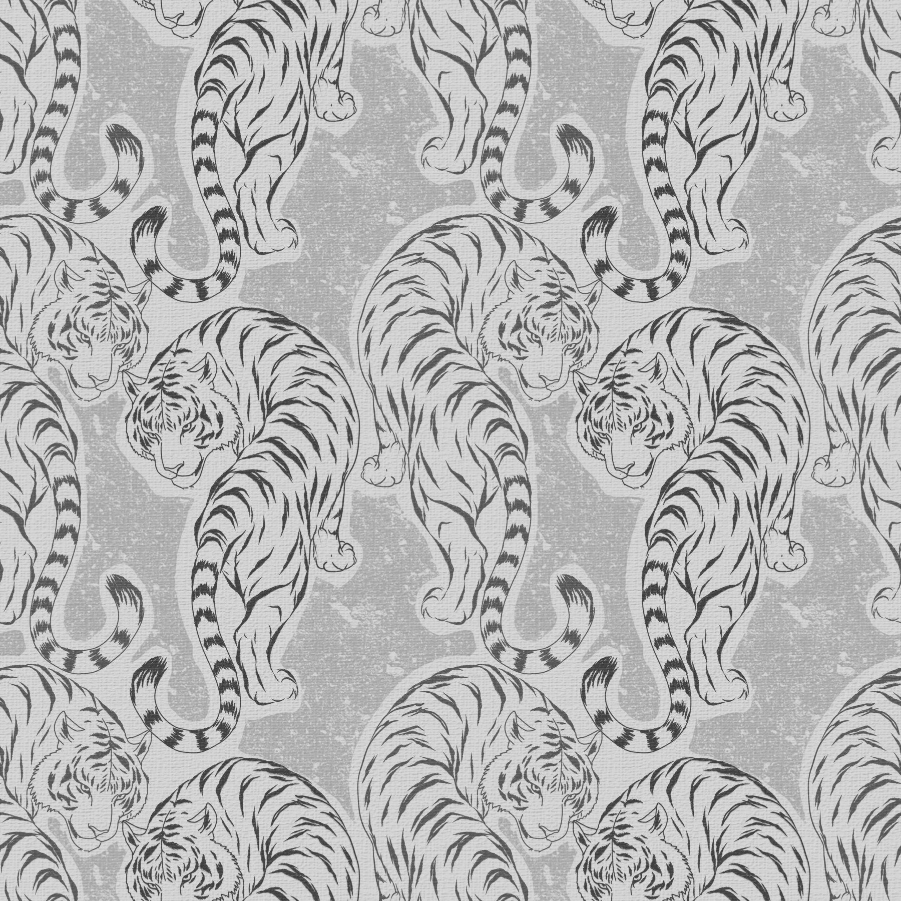 Vintage Monochrome Tiger Wallpaper⁠