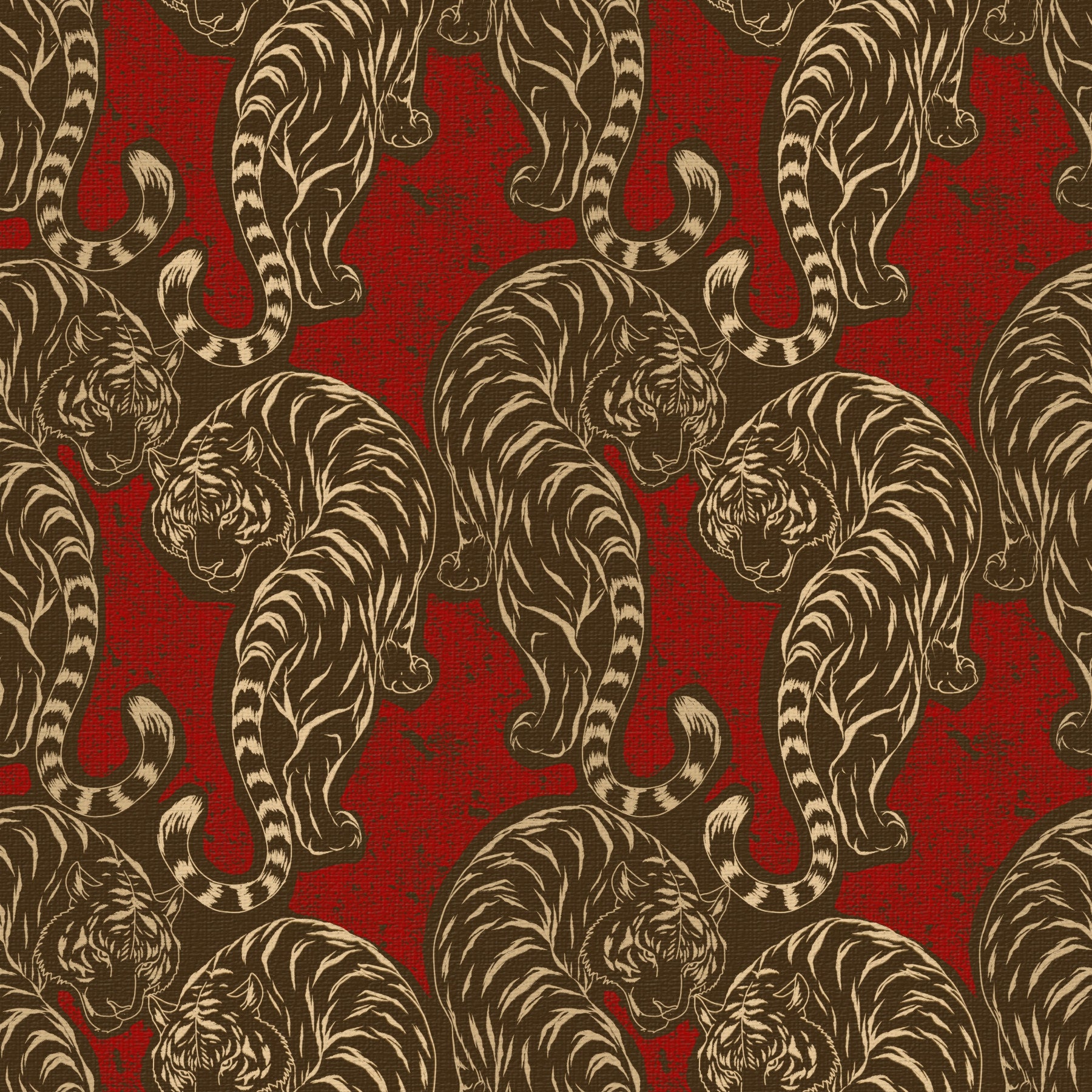 Imperial Crimson Tiger Wall Decor Wallpaper⁠