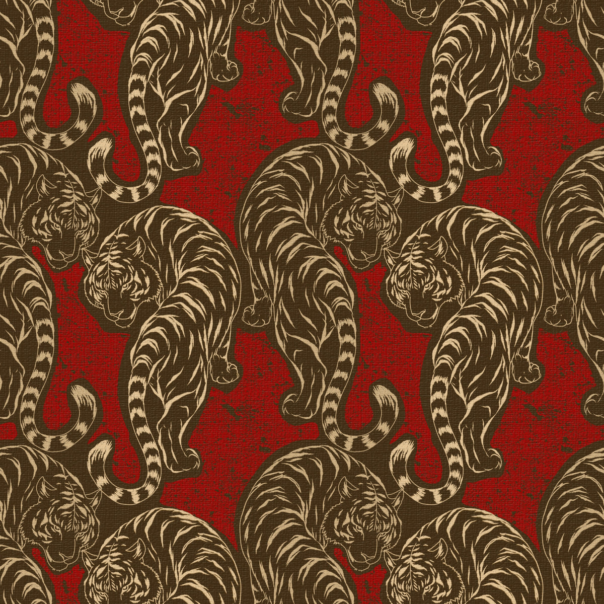 Imperial Crimson Tiger Wall Decor Wallpaper⁠ in your room