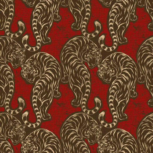 Imperial Crimson Tiger Wall Decor Wallpaper⁠