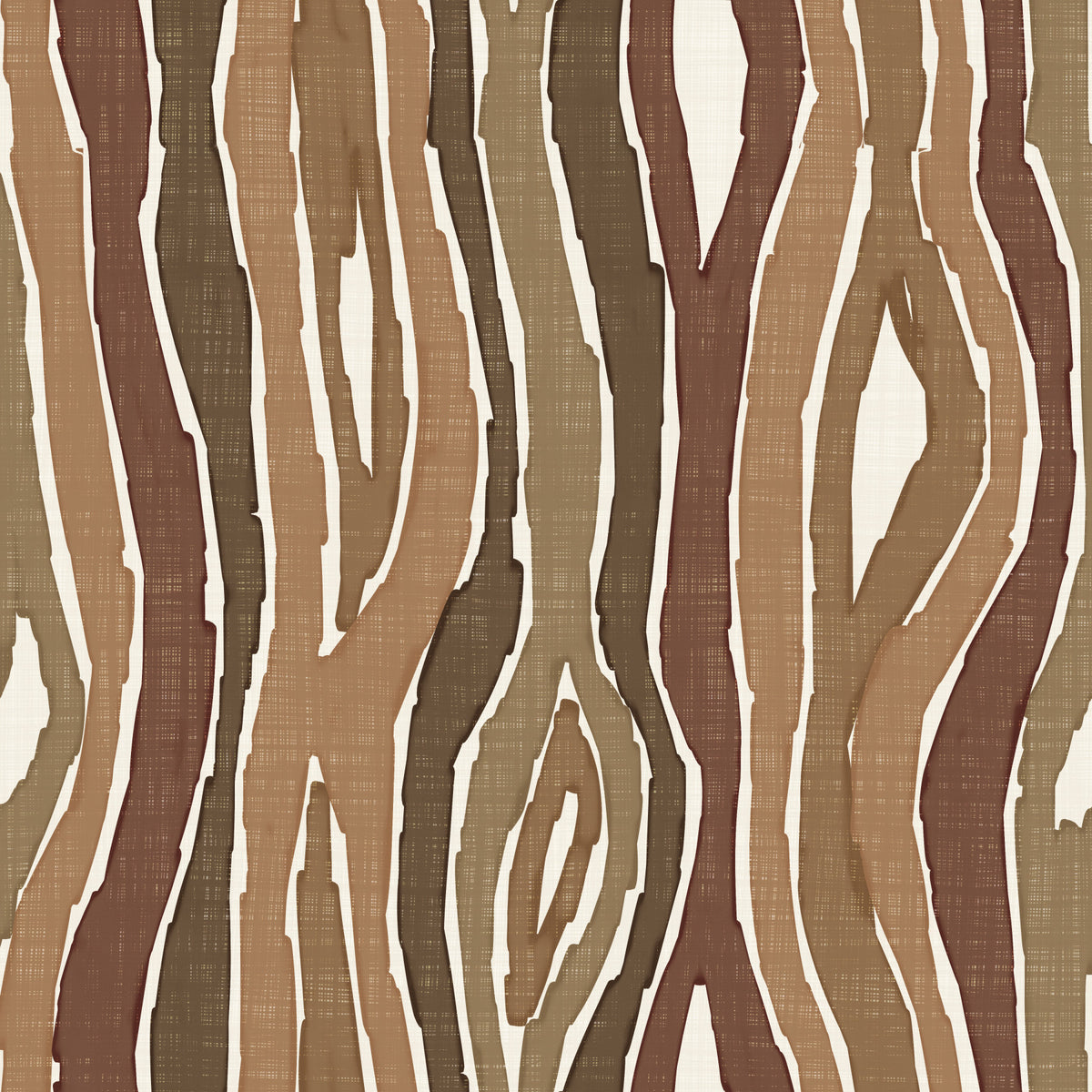 Organic Wavy Woodgrain Vertical Stripes - Earthy Bark Wallpaper⁠ in your room