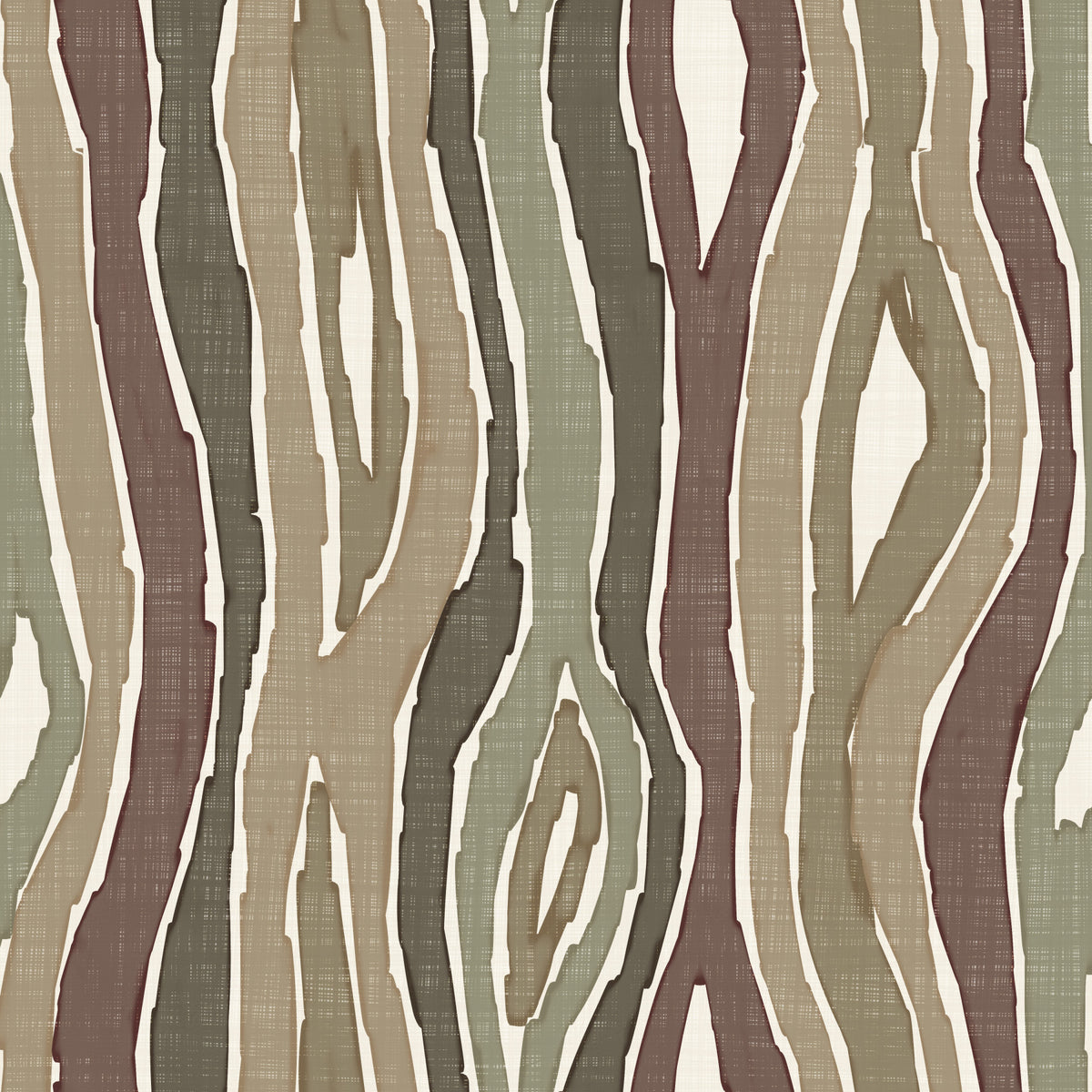 Organic Wavy Woodgrain Vertical Stripes - Earthy Sage Wallpaper⁠ in your room