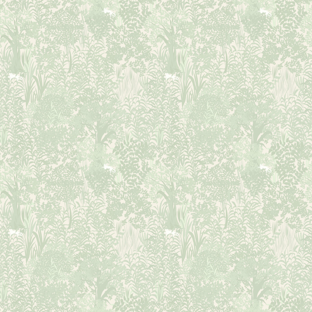 Sage Woodland and Hidden Wildlife Wallpaper⁠ in your room — zoomed