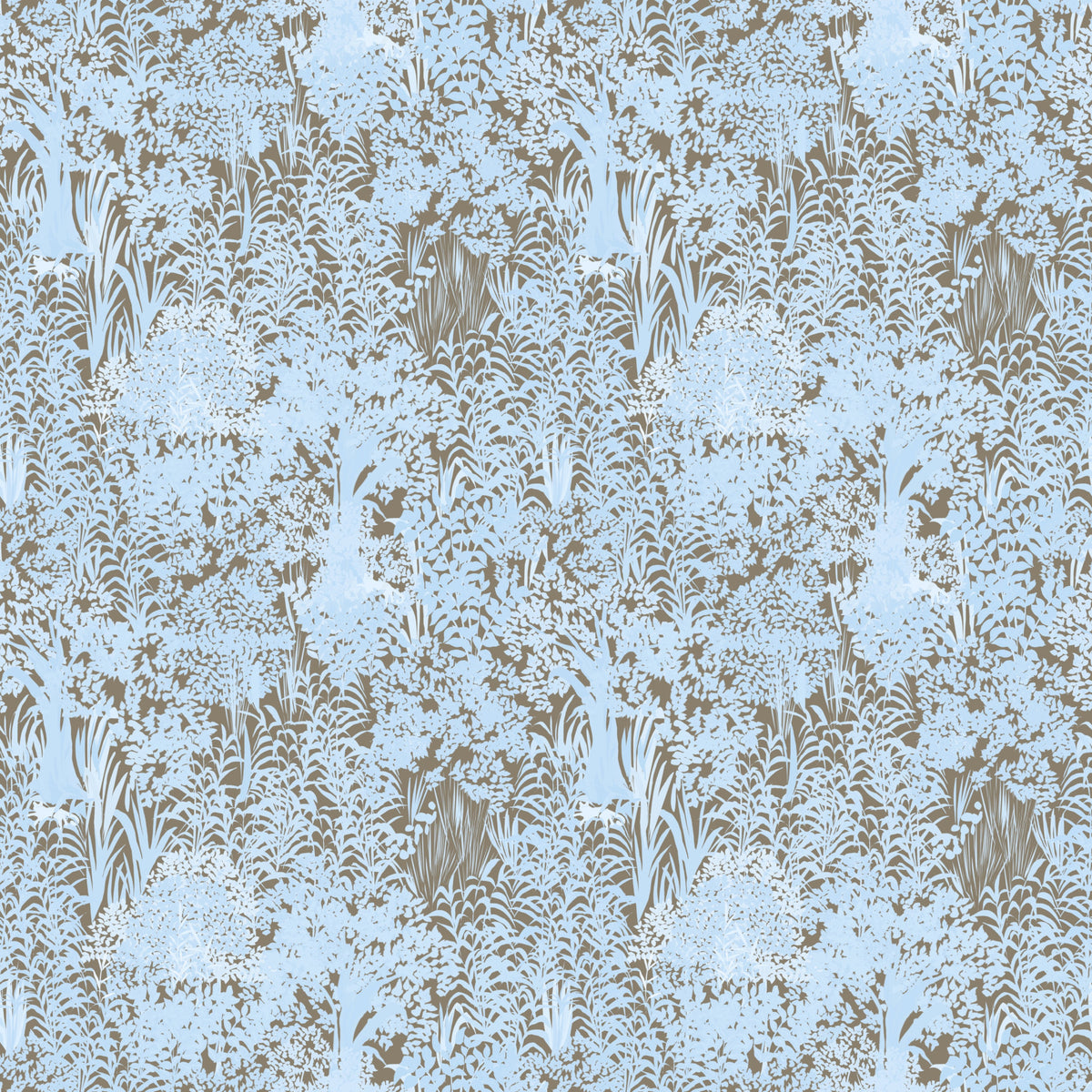Serene Blue Canopy Silhouette Wallpaper⁠ in your room — zoomed