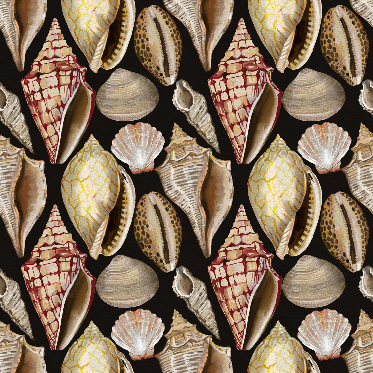 Moody Vintage Seashells Wallpaper⁠ in your room