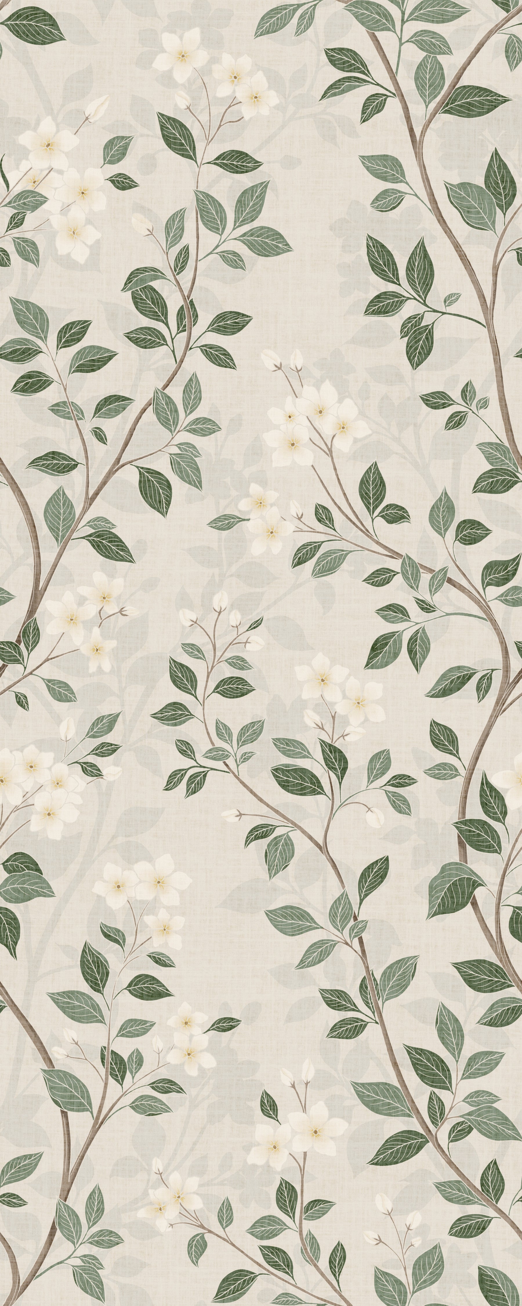 Serene Jasmine Branches Botanical Wallpaper⁠