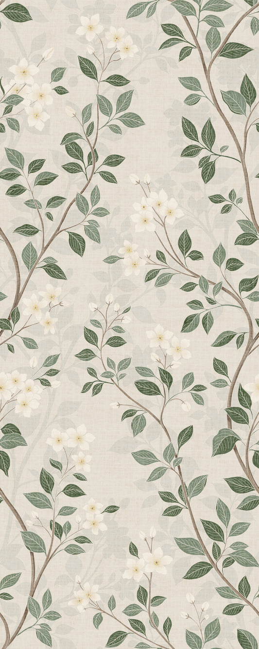Serene Jasmine Branches Botanical Wallpaper⁠