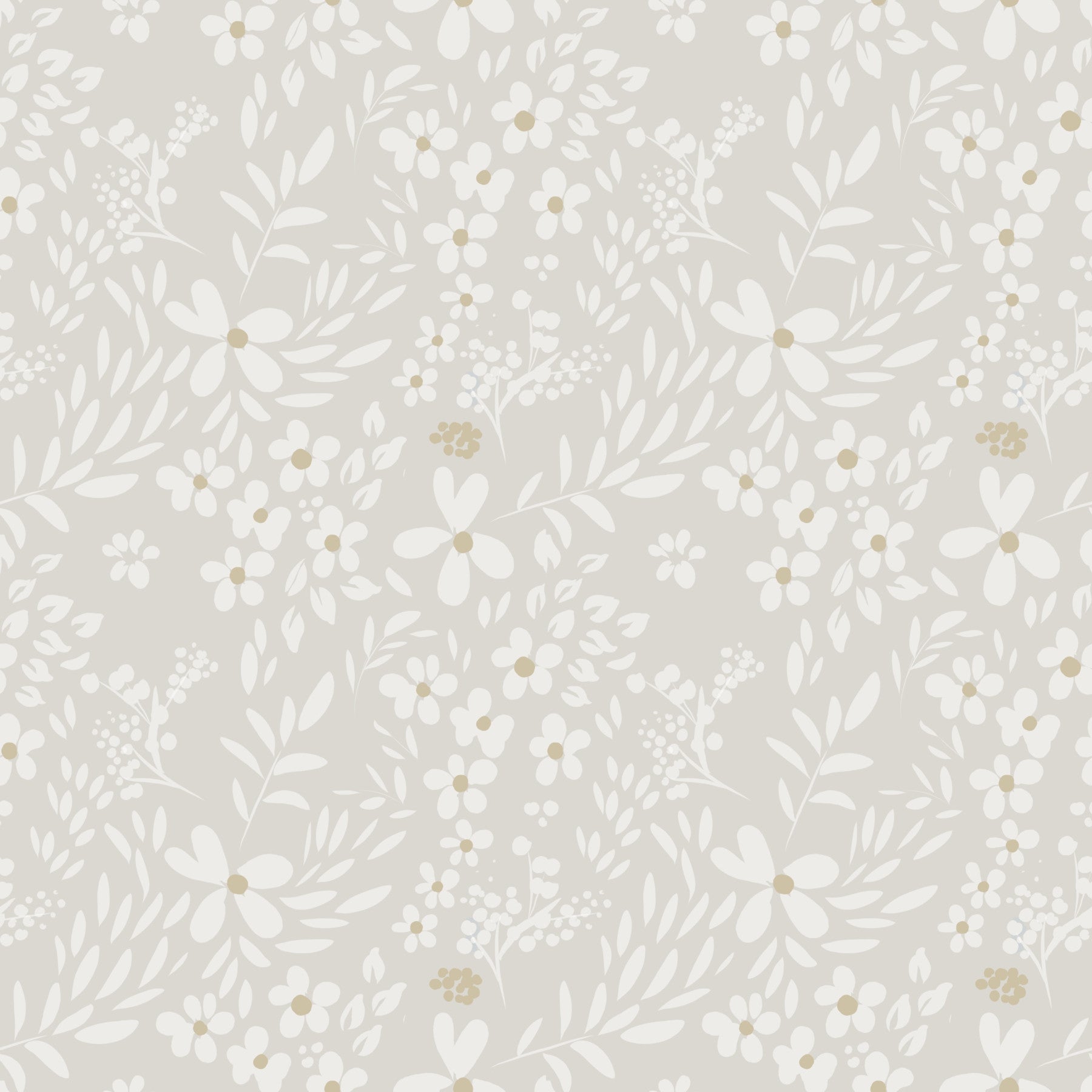 Delicate Meadow Silhouette Neutral Wallpaper Wallpaper⁠