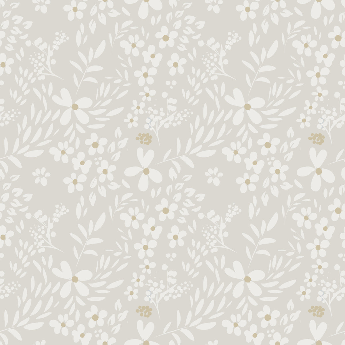 Delicate Meadow Silhouette Neutral Wallpaper⁠ in your room — zoomed