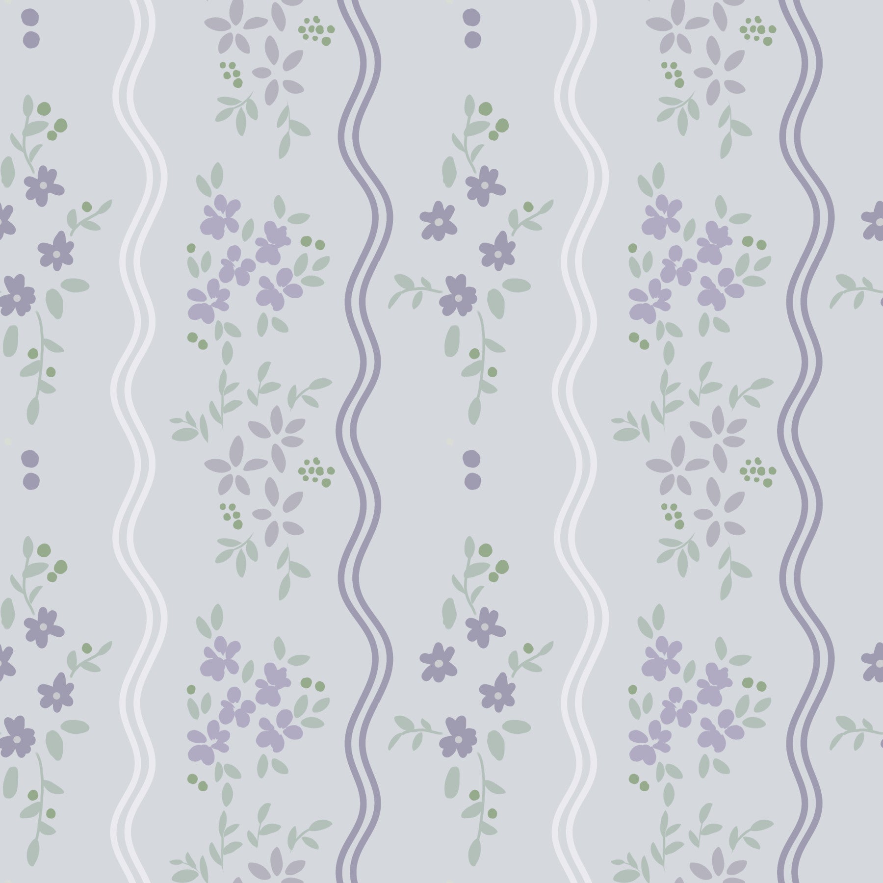 Vintage Lavender Trails Floral Wallpaper Wallpaper⁠