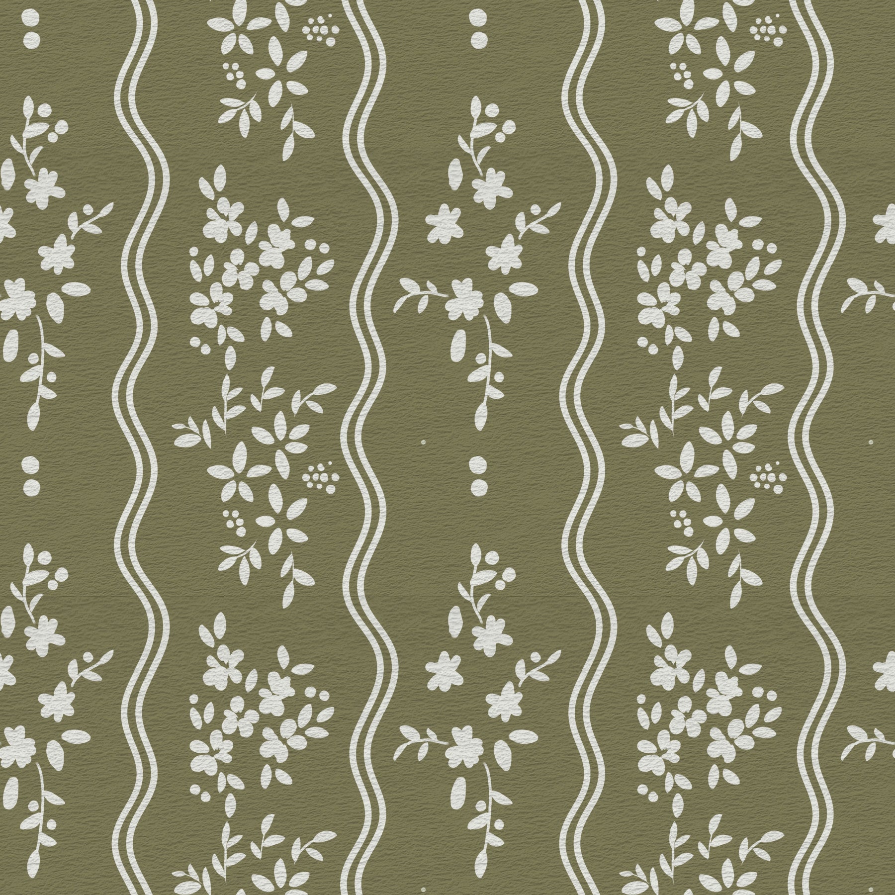Olive Meadow Wavy Stripe Wallpaper⁠