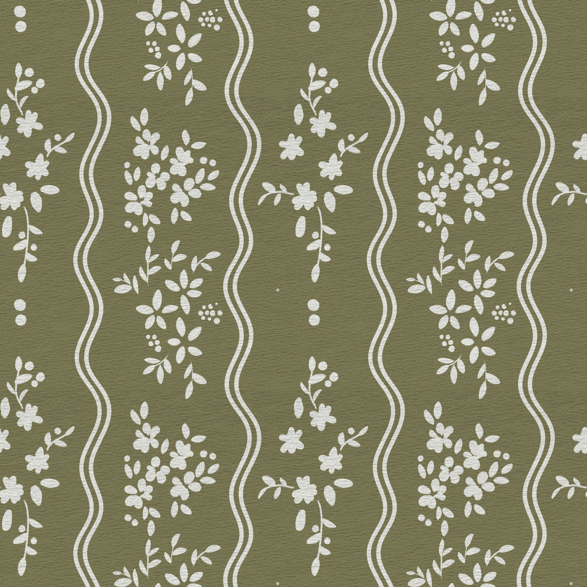 Olive Meadow Wavy Stripe Wallpaper⁠ in your room — zoomed