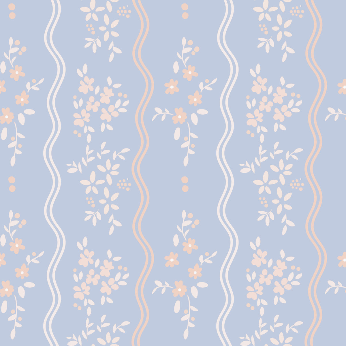 Wavy Stripe and Dainty Wildflower Wallpaper⁠ in your room
