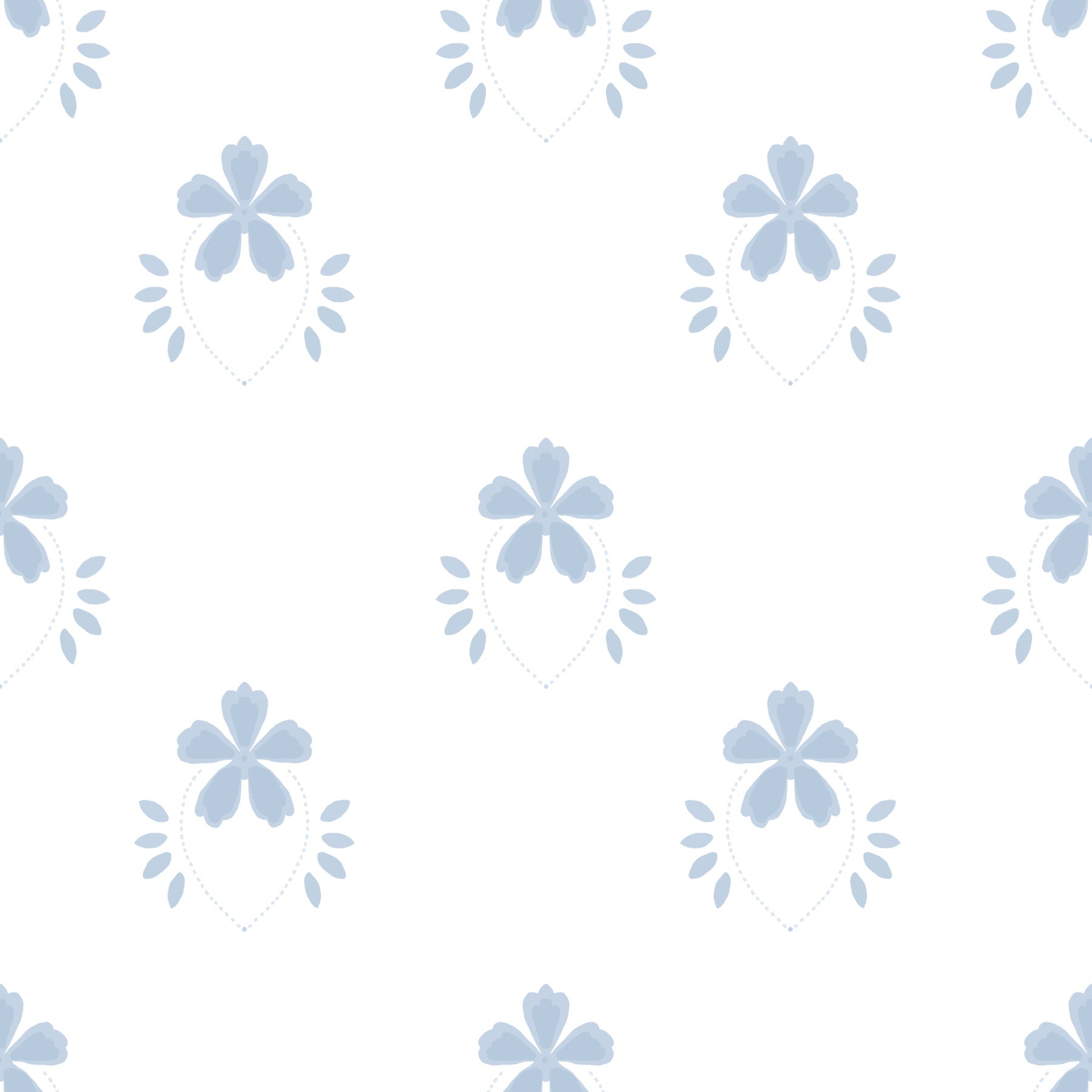 Serene Scandi Blue Blossom Wallpaper Wallpaper⁠