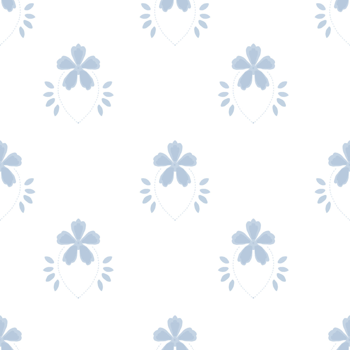 Serene Scandi Blue Blossom Wallpaper⁠ in your room