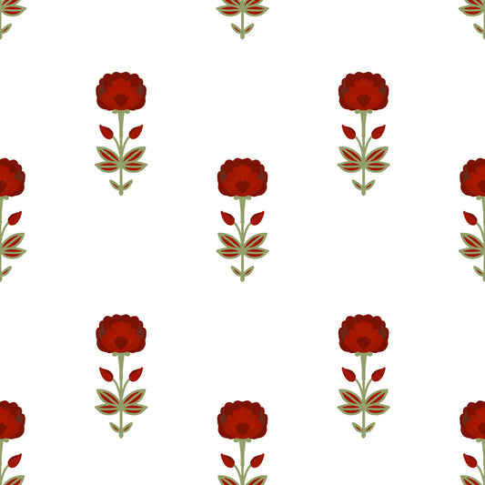 Red Mughal Blossom Wallpaper Wallpaper⁠