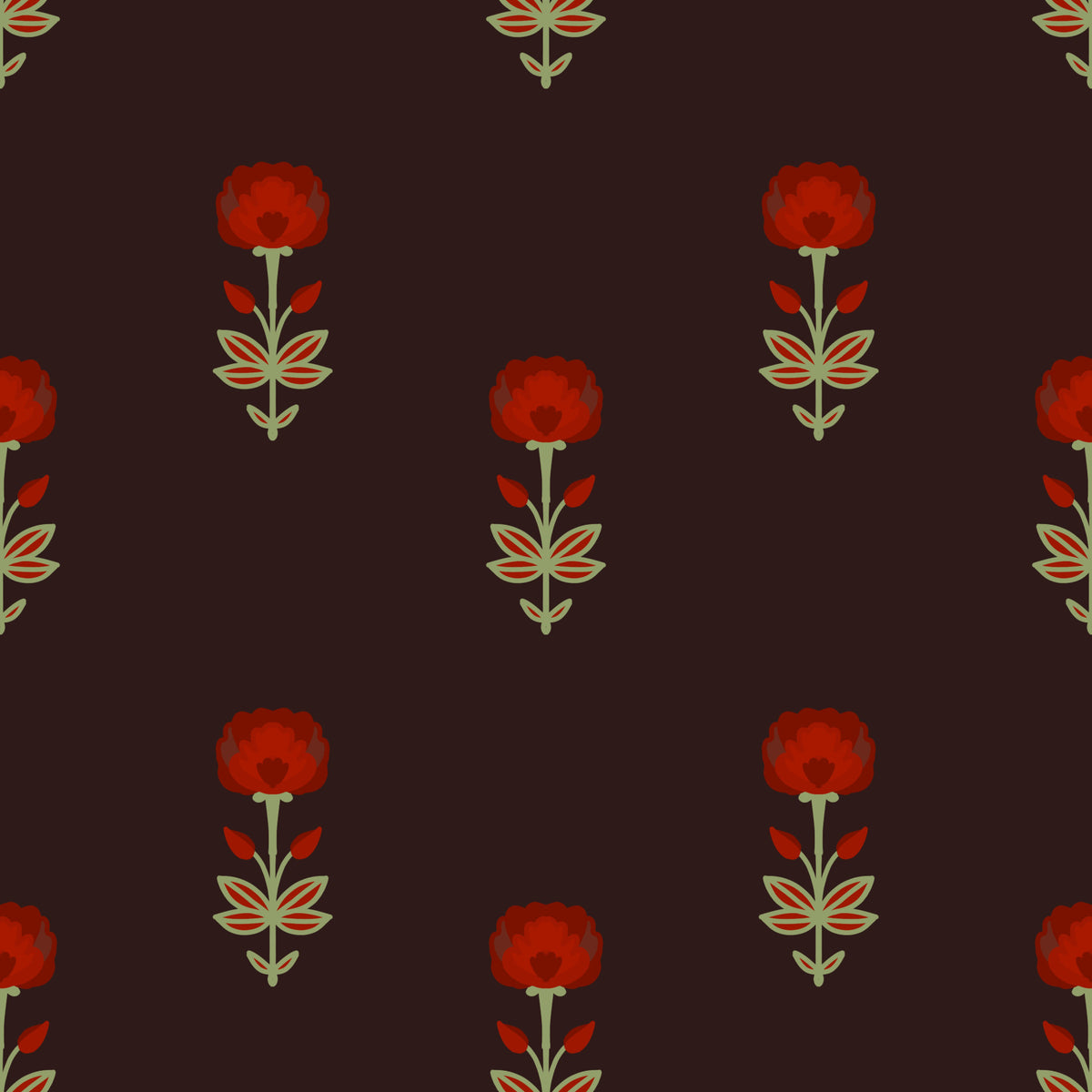 Crimson Mughal Blooms Wallpaper⁠ in your room — zoomed