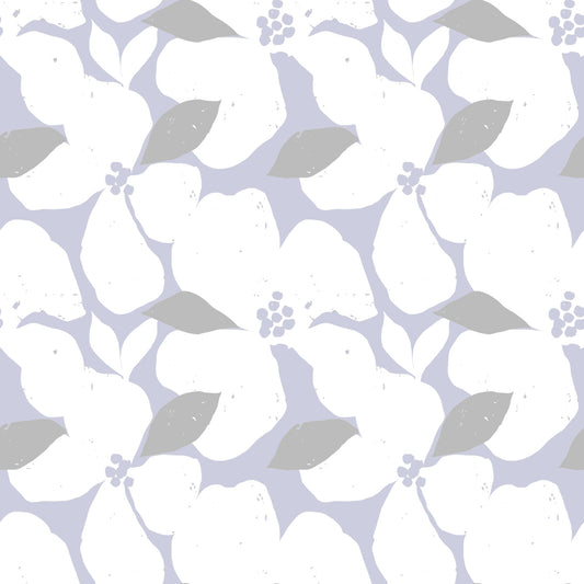 Nordic Blossom Soft Periwinkle Wallpaper Wallpaper⁠