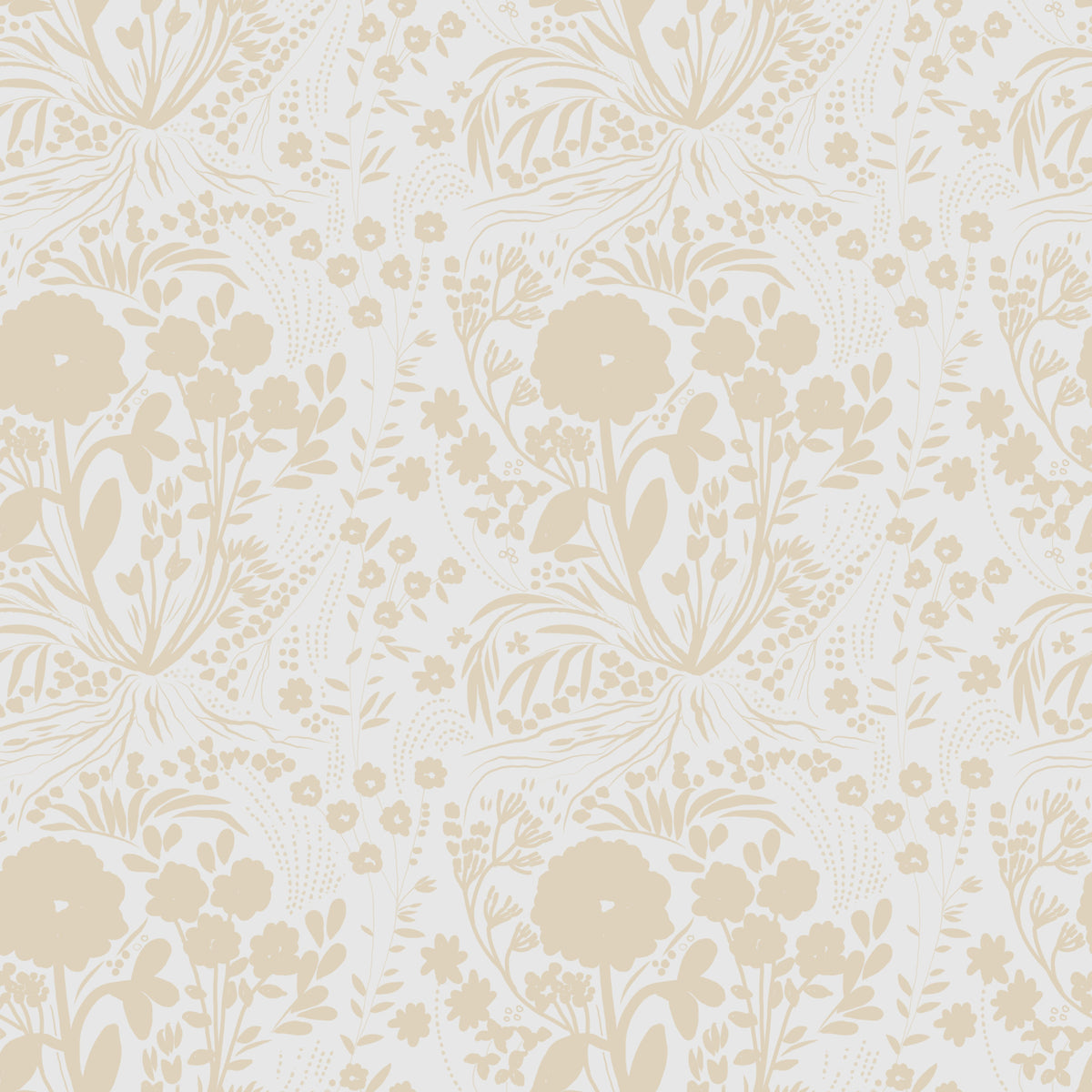 Whispering Meadows Vintage Botanical Wallpaper⁠