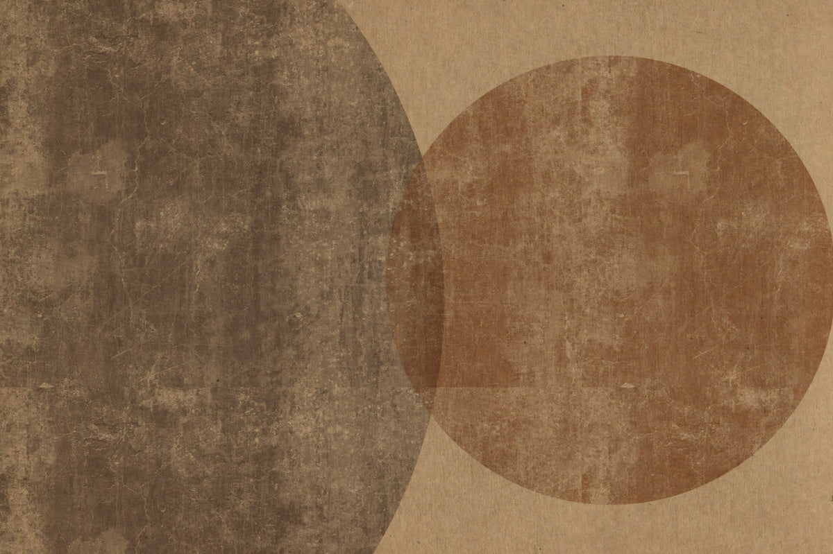 Earthy Geometrics Textured Circles Wall Mural in your room