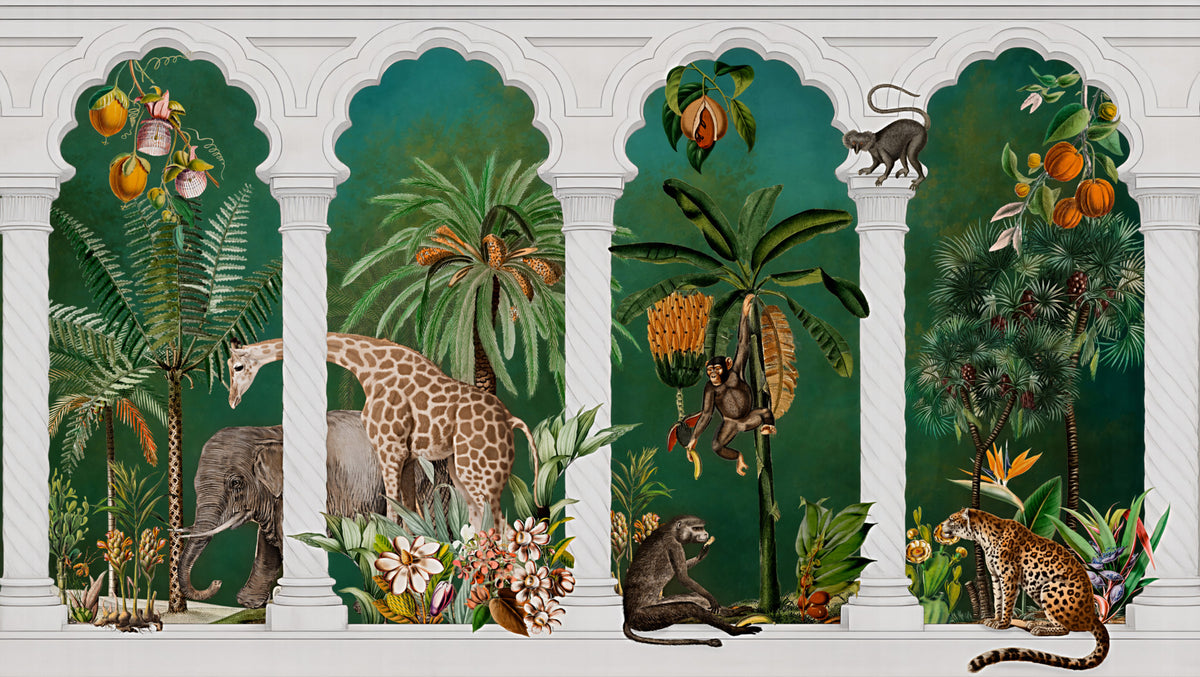 Majestic Mughal Archway Safari Wall Mural in your room — zoomed