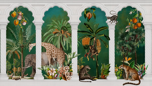 Majestic Mughal Archway Safari Wall Mural Wall Mural
