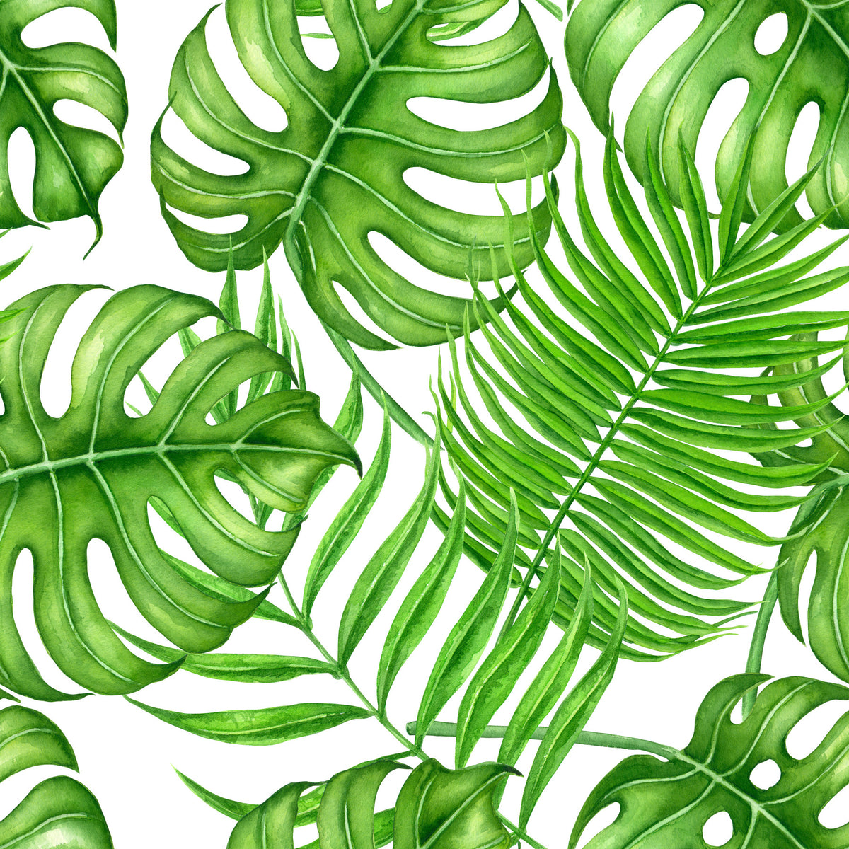 Tropical leaves Wallpaper⁠ in your room — zoomed