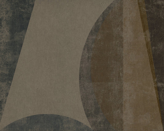 Mid-Century Textured Arcs Wall Mural