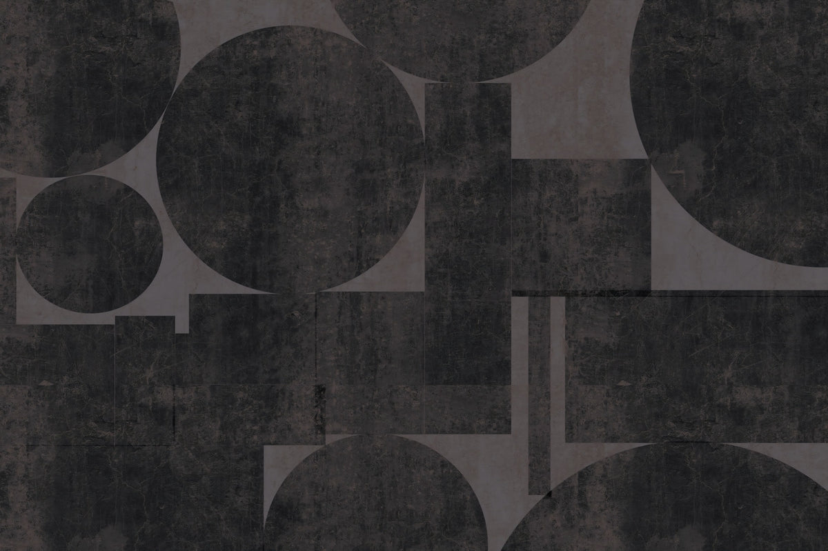 Industrial Charcoal Geometric Wall Mural in your room — zoomed