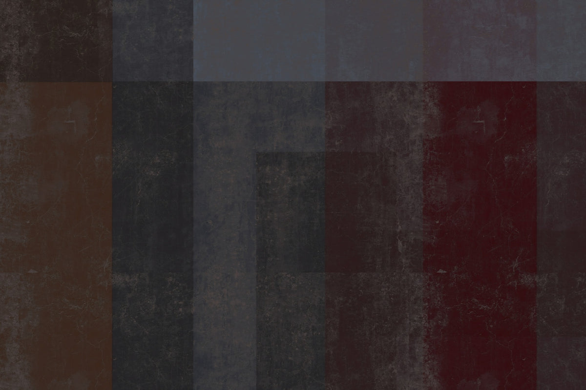 Moody Geometric Block Industrial Wall Mural in your room — zoomed