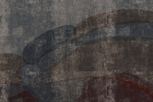 Rustic Concrete and Slate Curvilinear Wallpaper Wall Mural