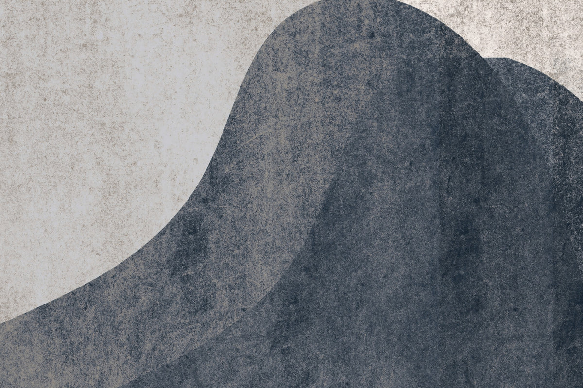 Slate and Stone Textured Abstract Waves Wall Mural in your room — zoomed