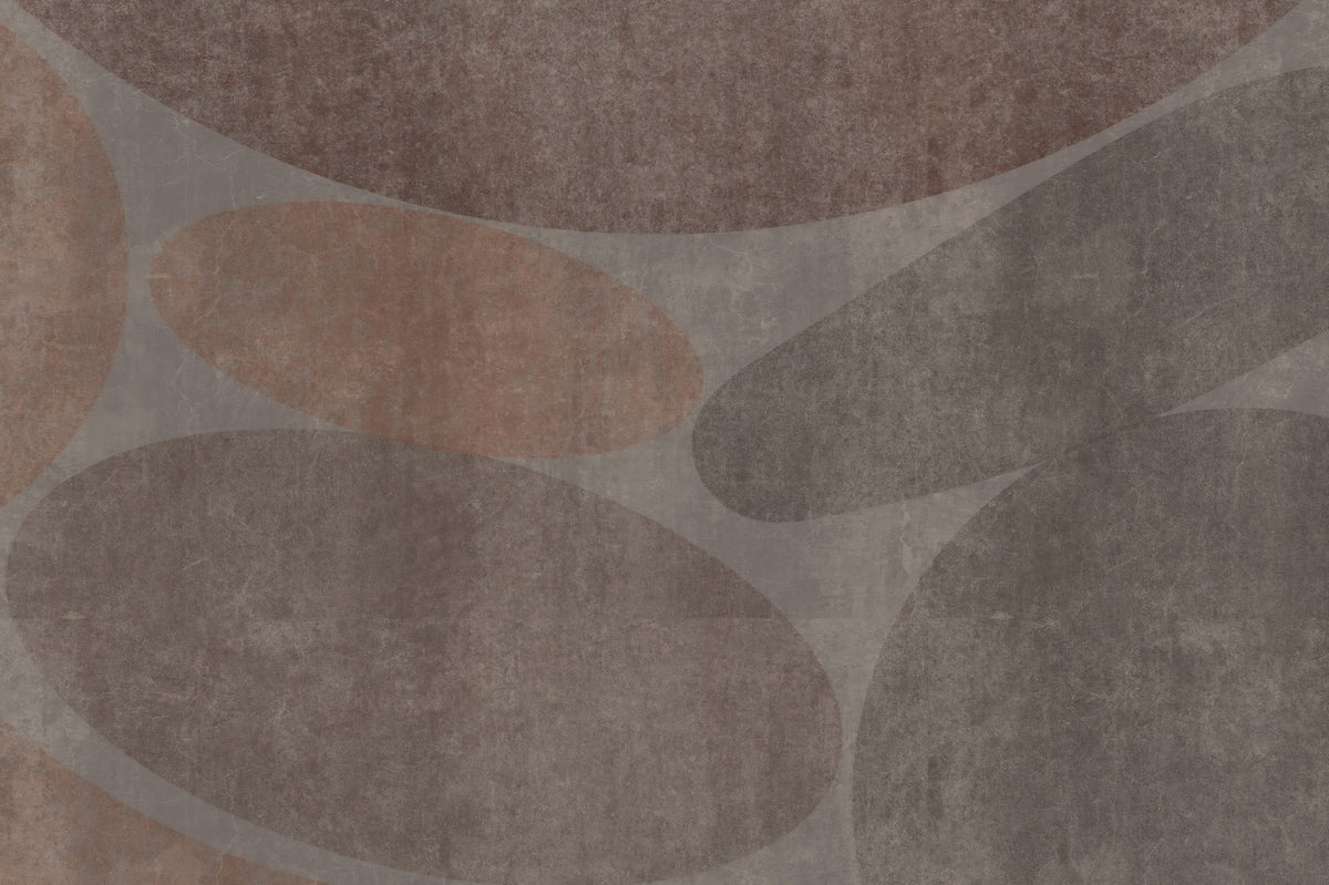 Earthy Abstract Stone Shapes Textured Wall Mural in your room