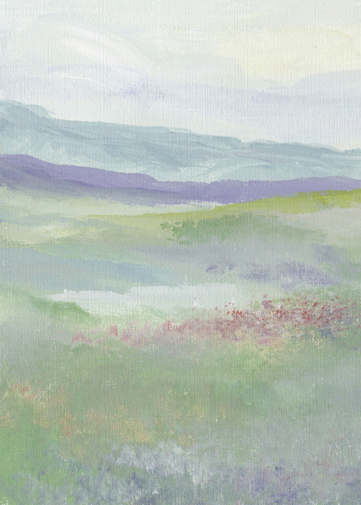 Misty Lavender Meadows Wall Mural in your room