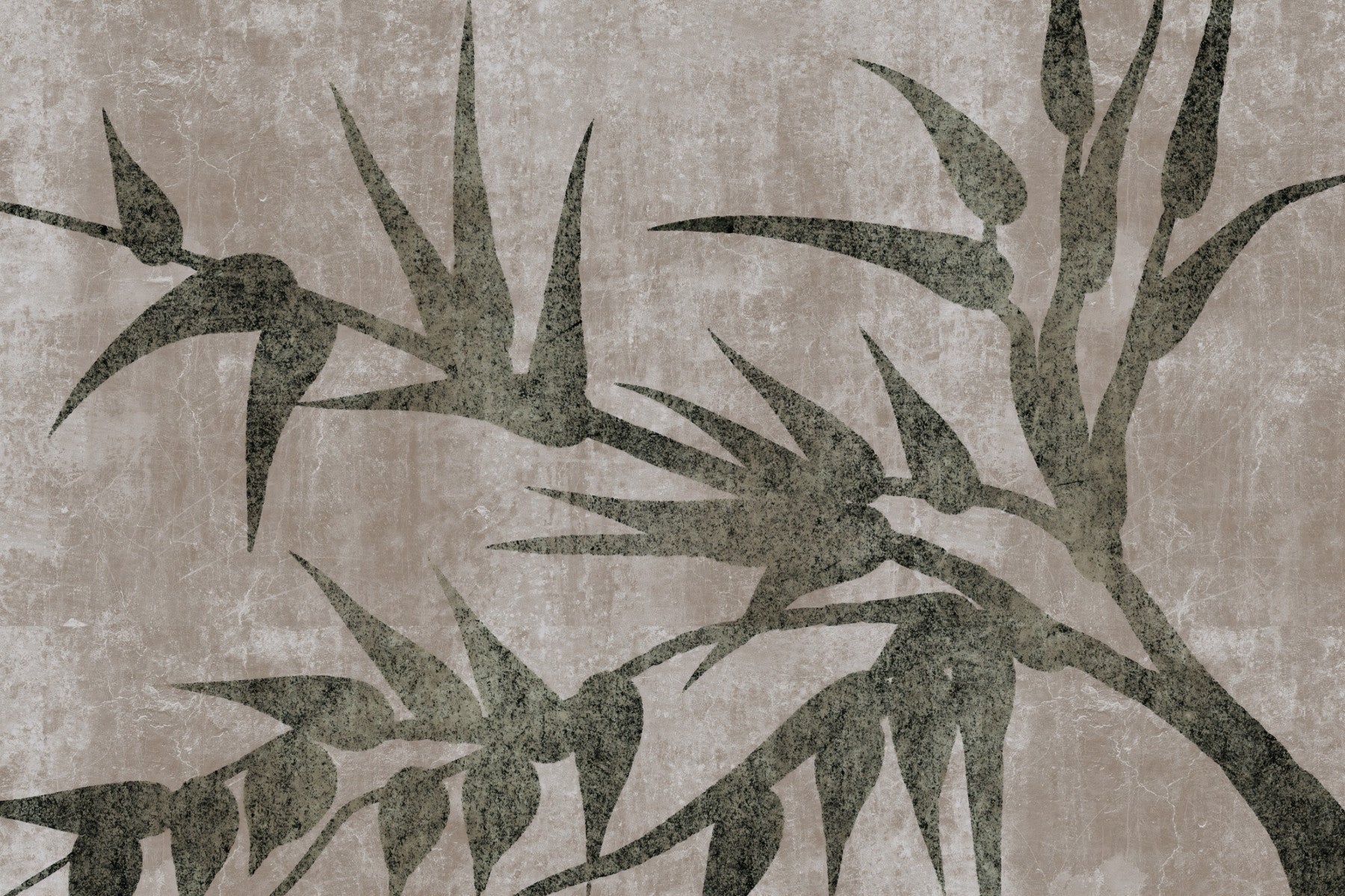 Rustic Moss Green Bamboo Wall Mural Wall Mural