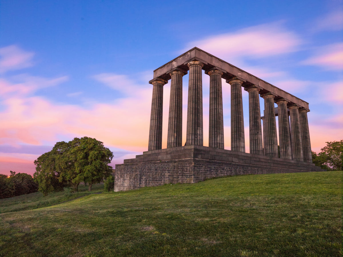 Sunset Over Calton Hill Colonnade Wall Mural in your room