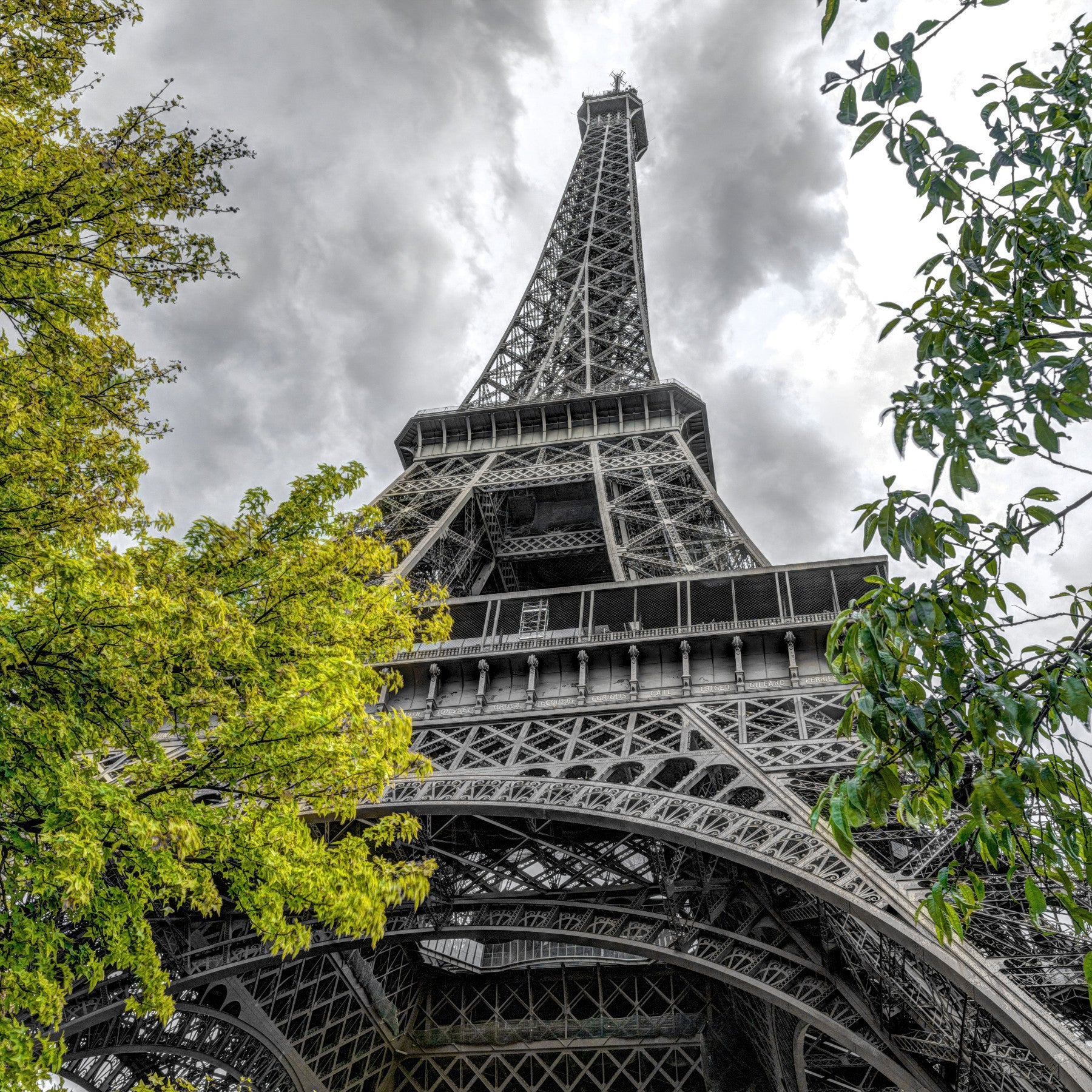Parisian Skyward Perspective Art Wall Mural