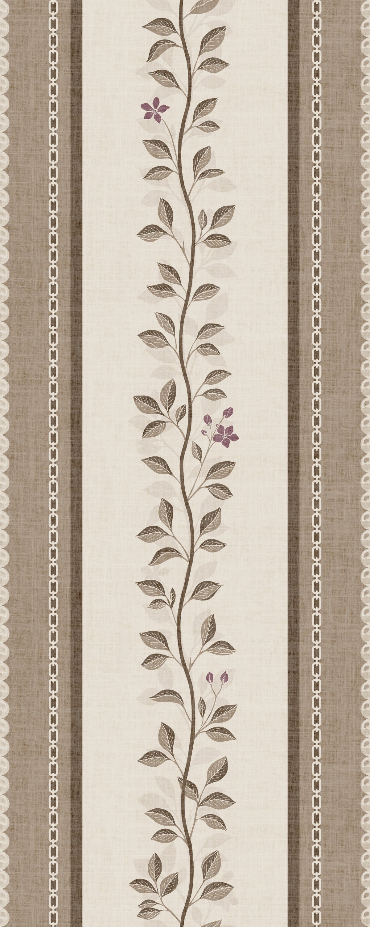 Trailing Vine and Linen Stripe Panel Wallpaper⁠ in your room