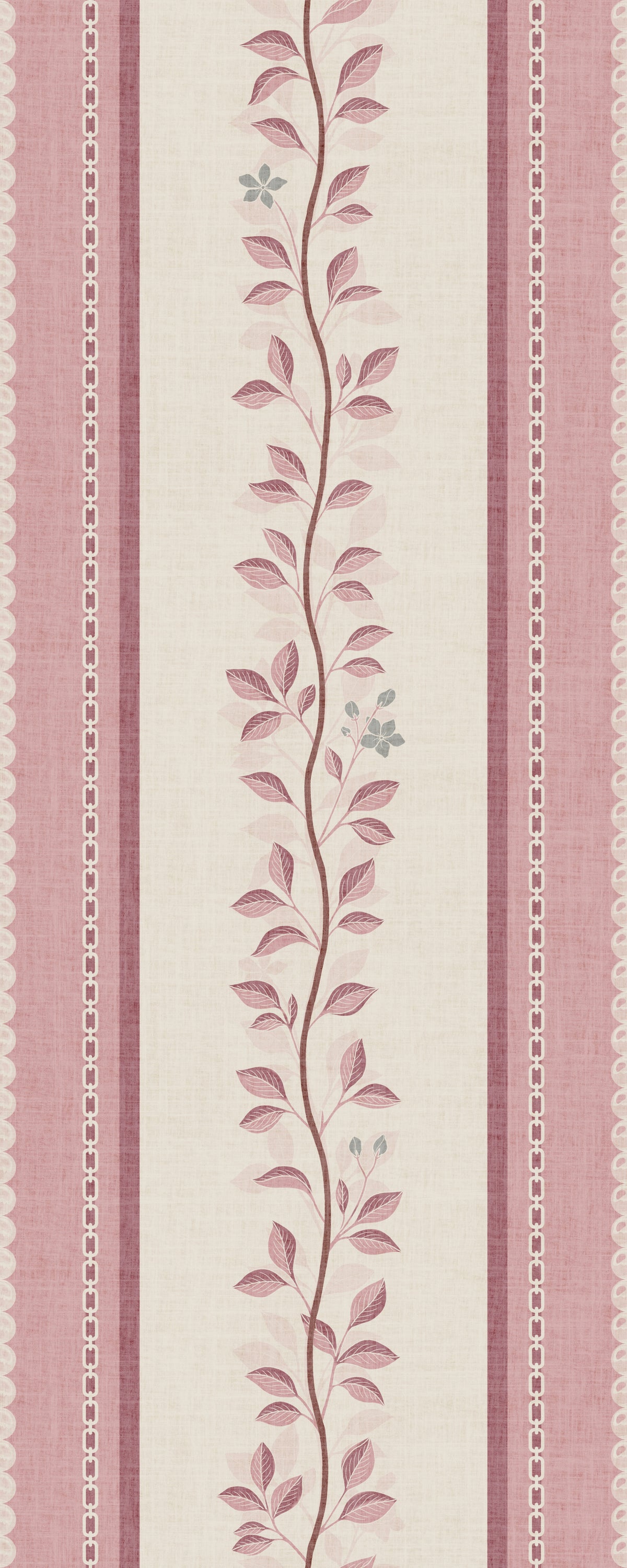 Romantic Creeping Foliage linen panel Wallpaper⁠ in your room