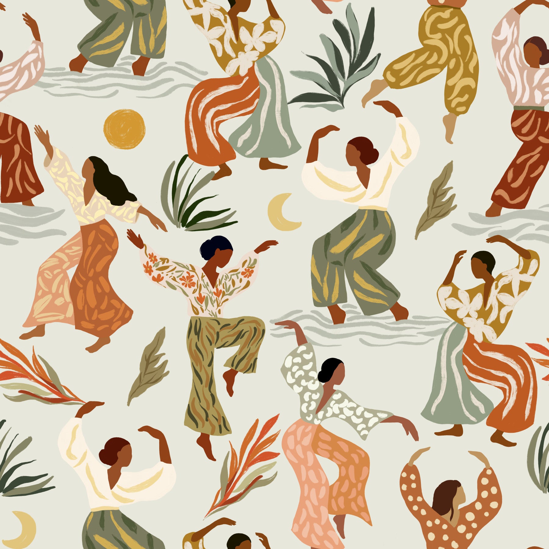 Matisse Inspired Rhythm and Botanical Dance Wall Mural