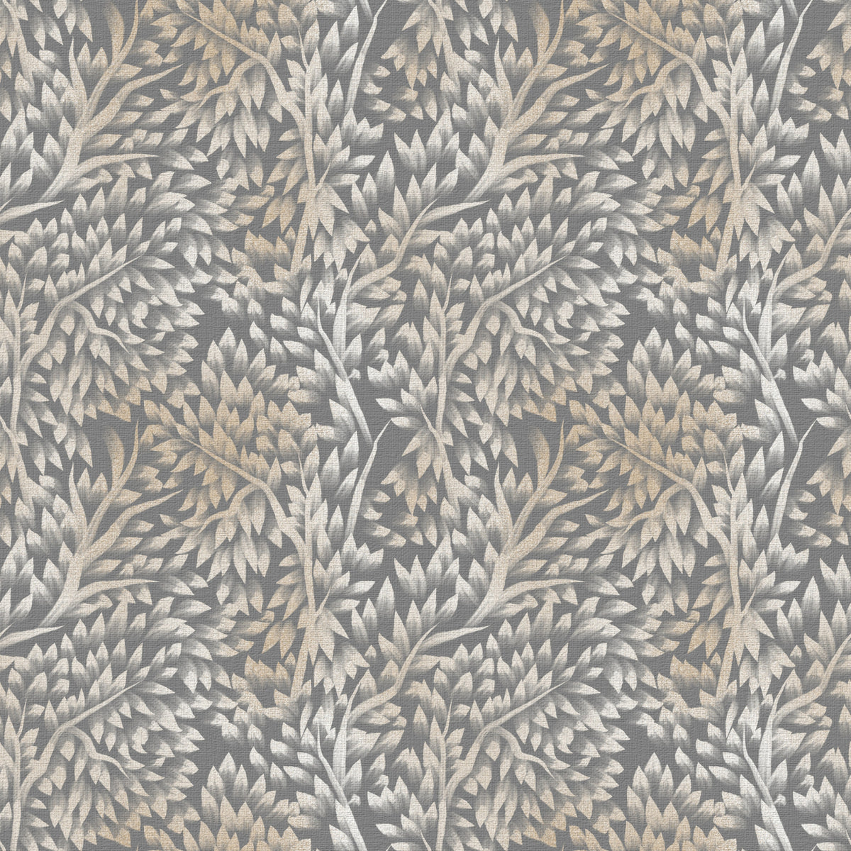 Textured Woodland Birch Leaves Wallpaper⁠ in your room — zoomed