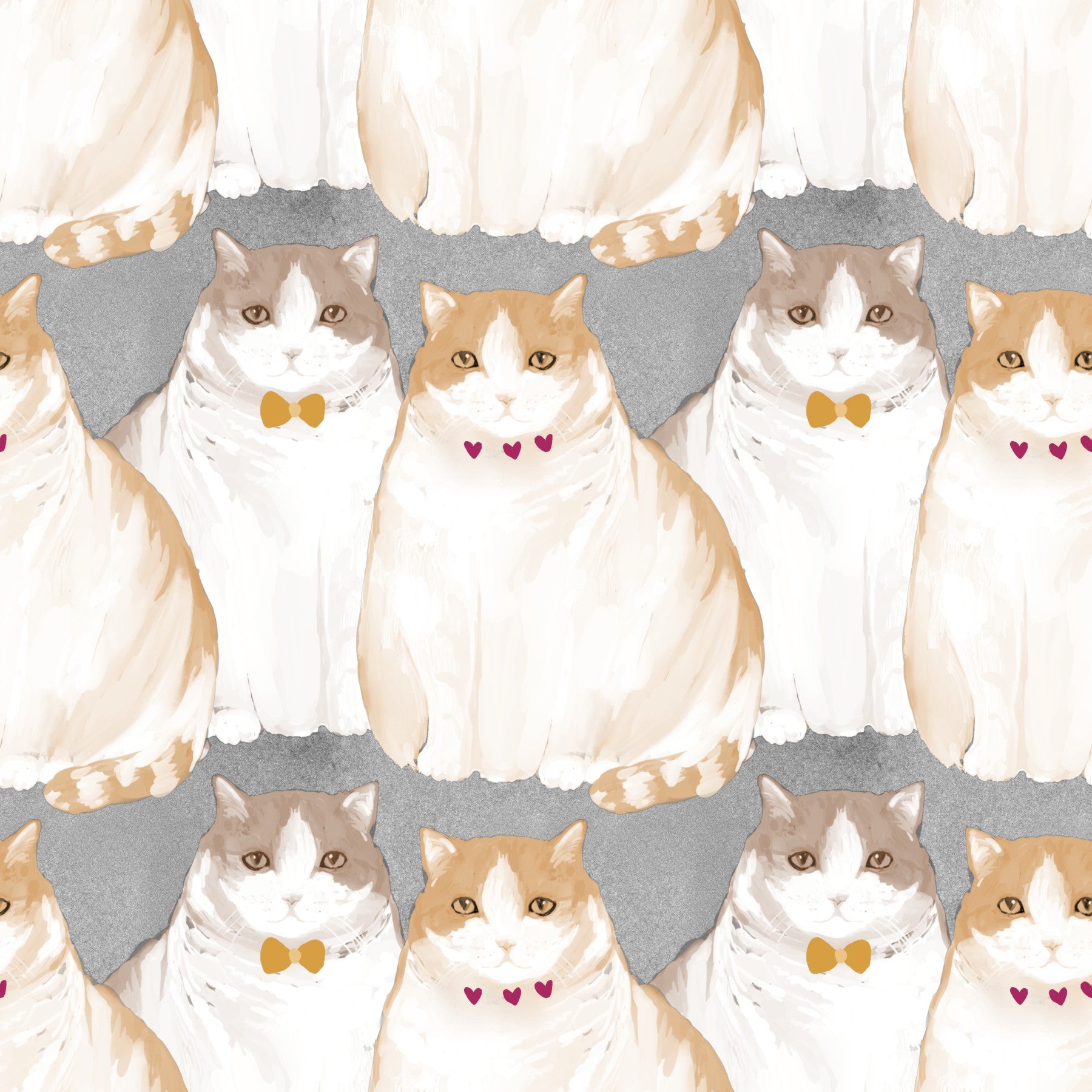 Adorable Chubby Kittens Repeating Wallpaper⁠