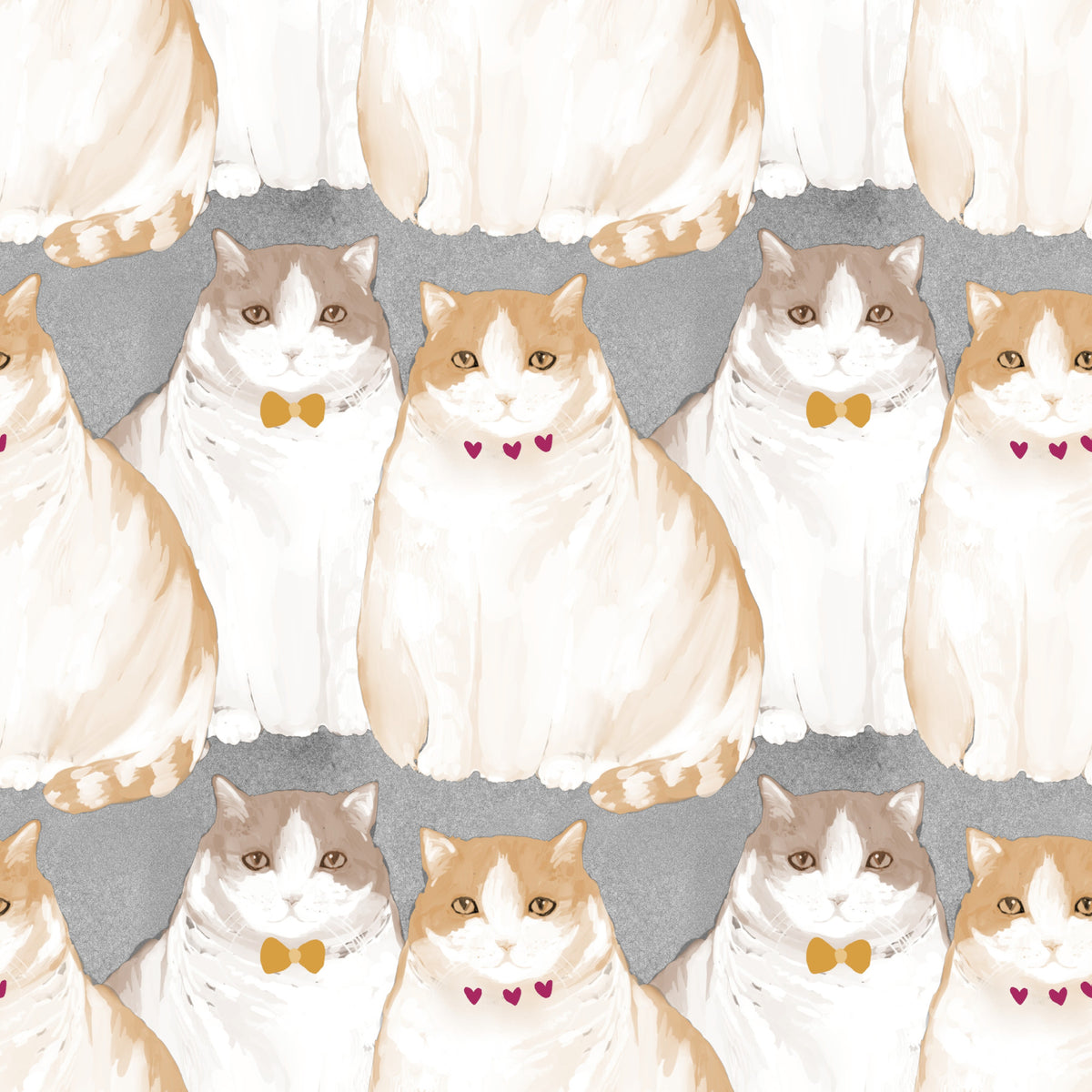 Adorable Chubby Kittens Repeating Wallpaper⁠ in your room — zoomed