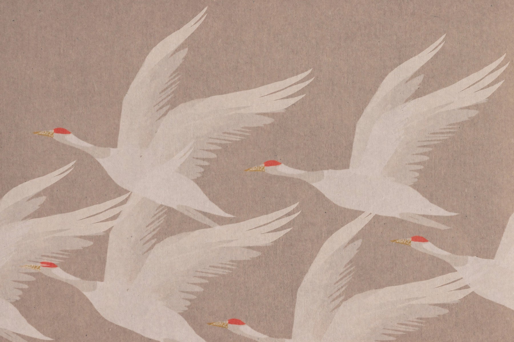 Red-Crowned Cranes in Soaring Harmony Wall Mural