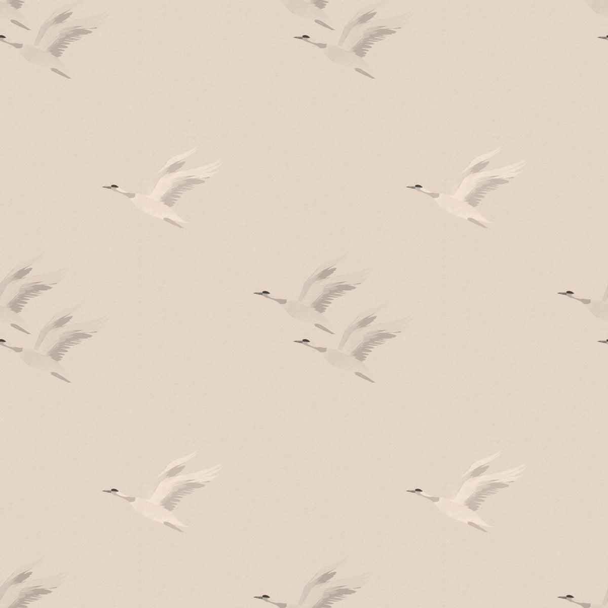 Serene Winged Flight Soft Ochre Pattern Wallpaper⁠ in your room — zoomed