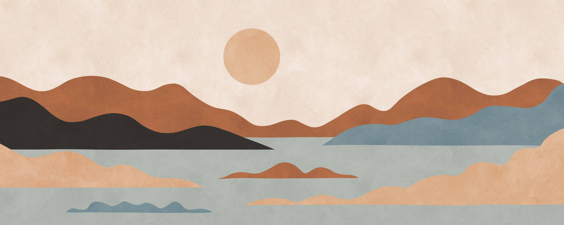 Earthy Ridges and Sunlit Calm Wall Mural