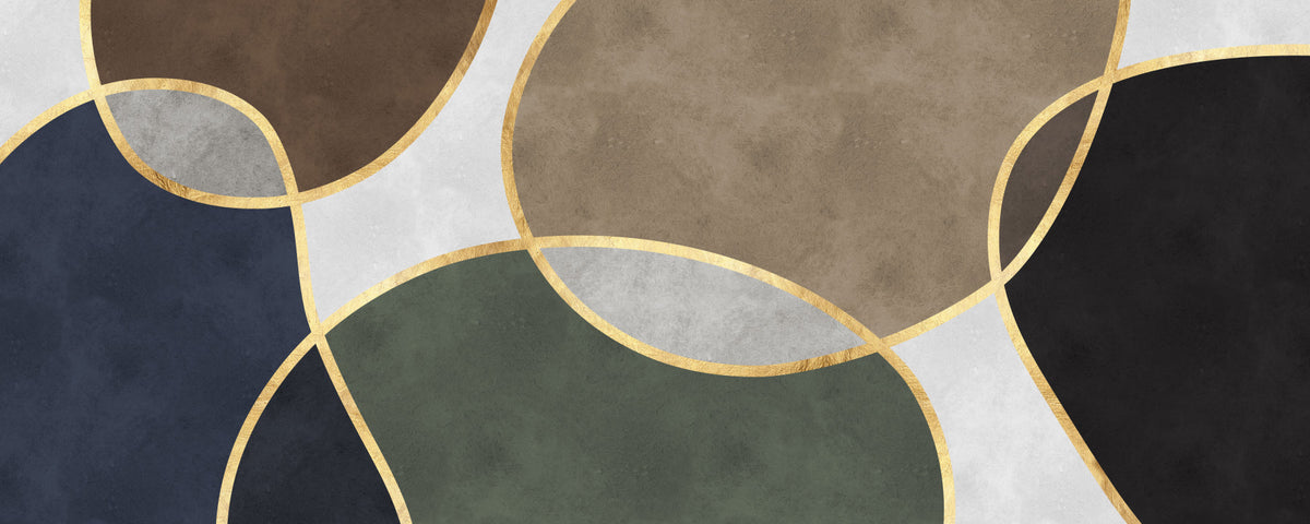Mid Century Modern Organic Circles Wall Mural in your room