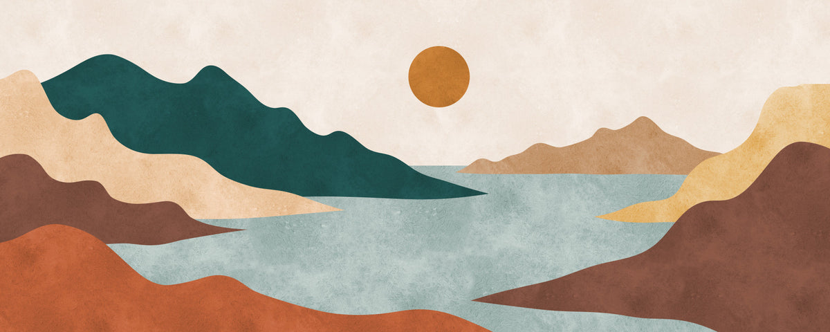 Tranquil Earth Minimalist Landscape Wall Mural in your room